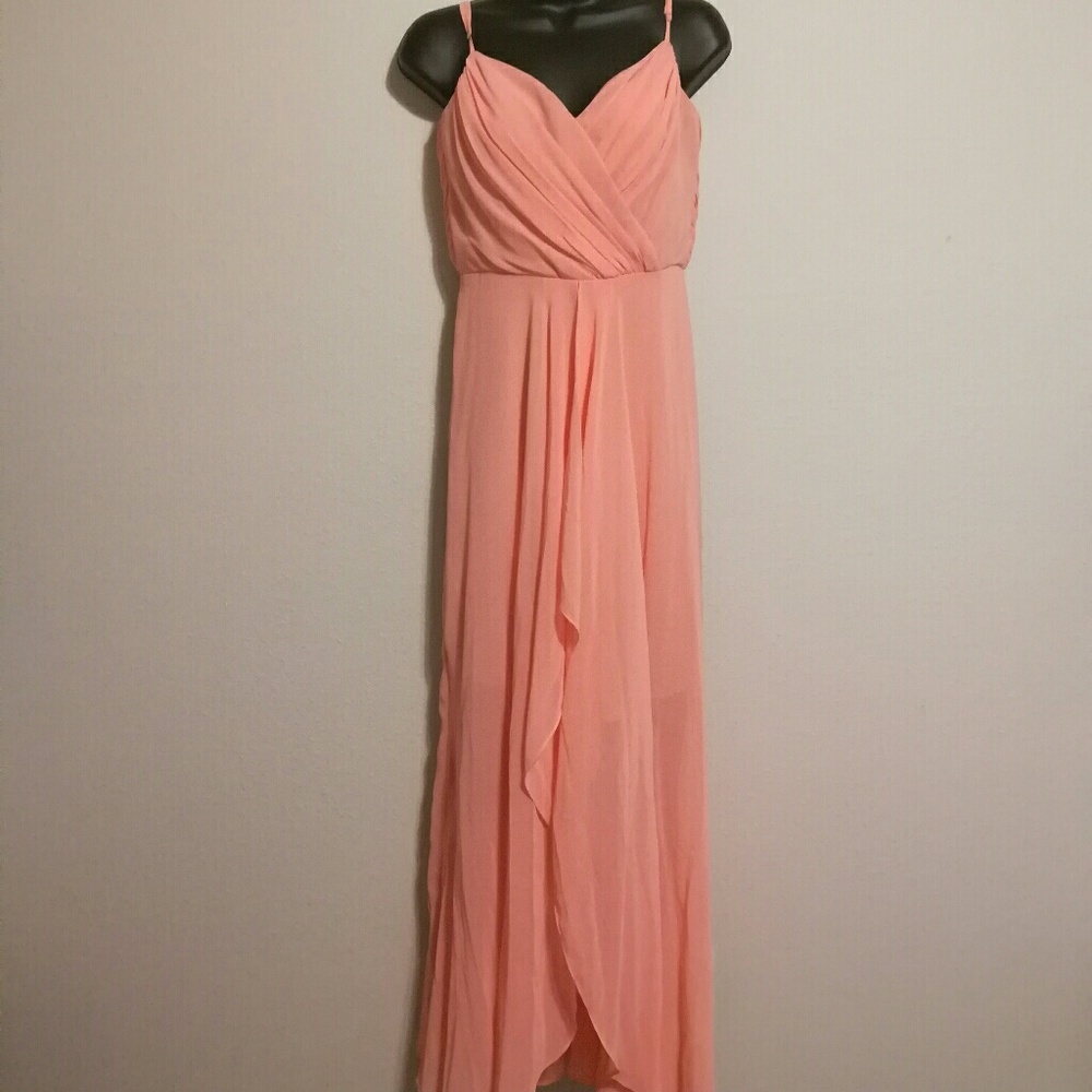 Gorgeous Peach Flowy Chiffon Dress sz 2